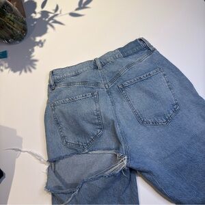 Dynamite Rosie Bum Ripped Mom Blue Distressed Women Jeans